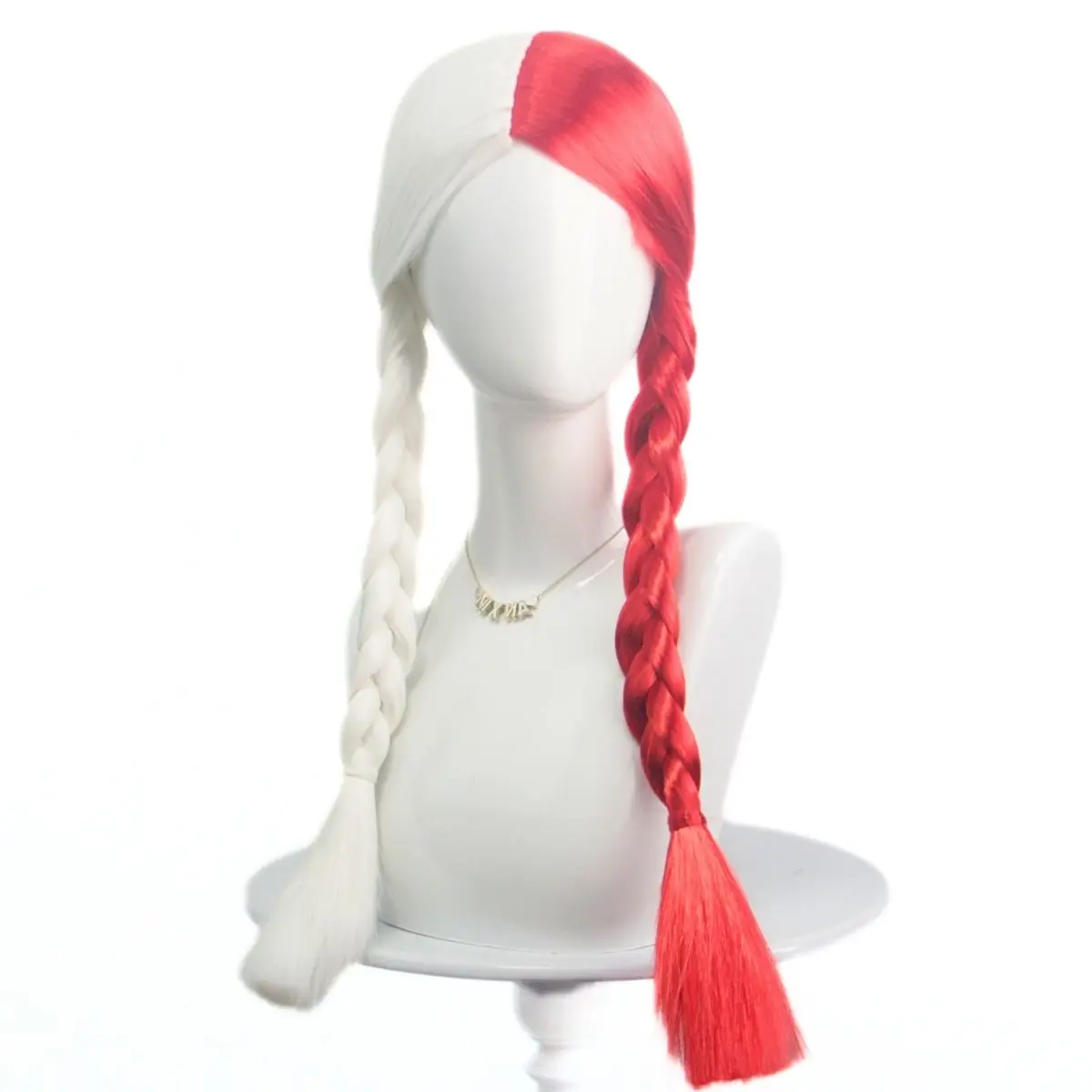

Two-Color Braided Braided Wig, Personalized Fashionable Anime Style, Creative Half-Color Matching, a Must-Have Wig for Cosplay Suitable for Daily Parties, Parties and Other Occasions