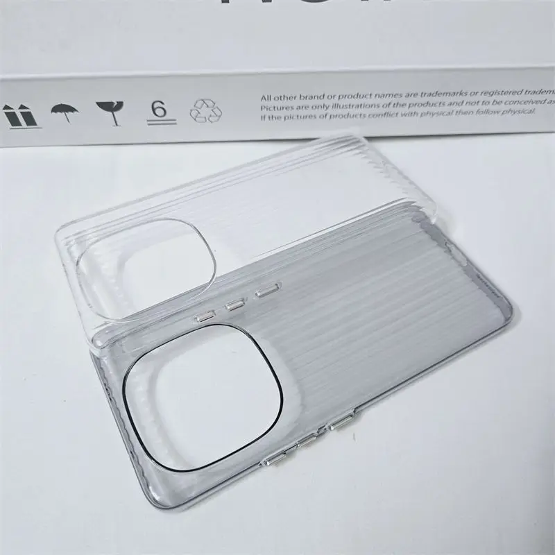 حافظة لهاتف VIVO IQOO Z10 Turbo Pro شفافة عالية مموجة بسيطة بفتحة كبيرة غطاء صلب لهاتف IQOO Z10 Turbo Plus Funda