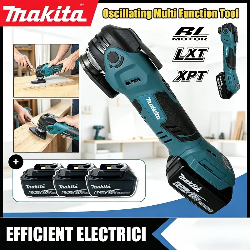

Многофункциональный осциллирующий инструмент Makita: насадка-триммер, лопатка, режущая головка, электроинструмент для деревообработки, 18В, бесщеточная электропила