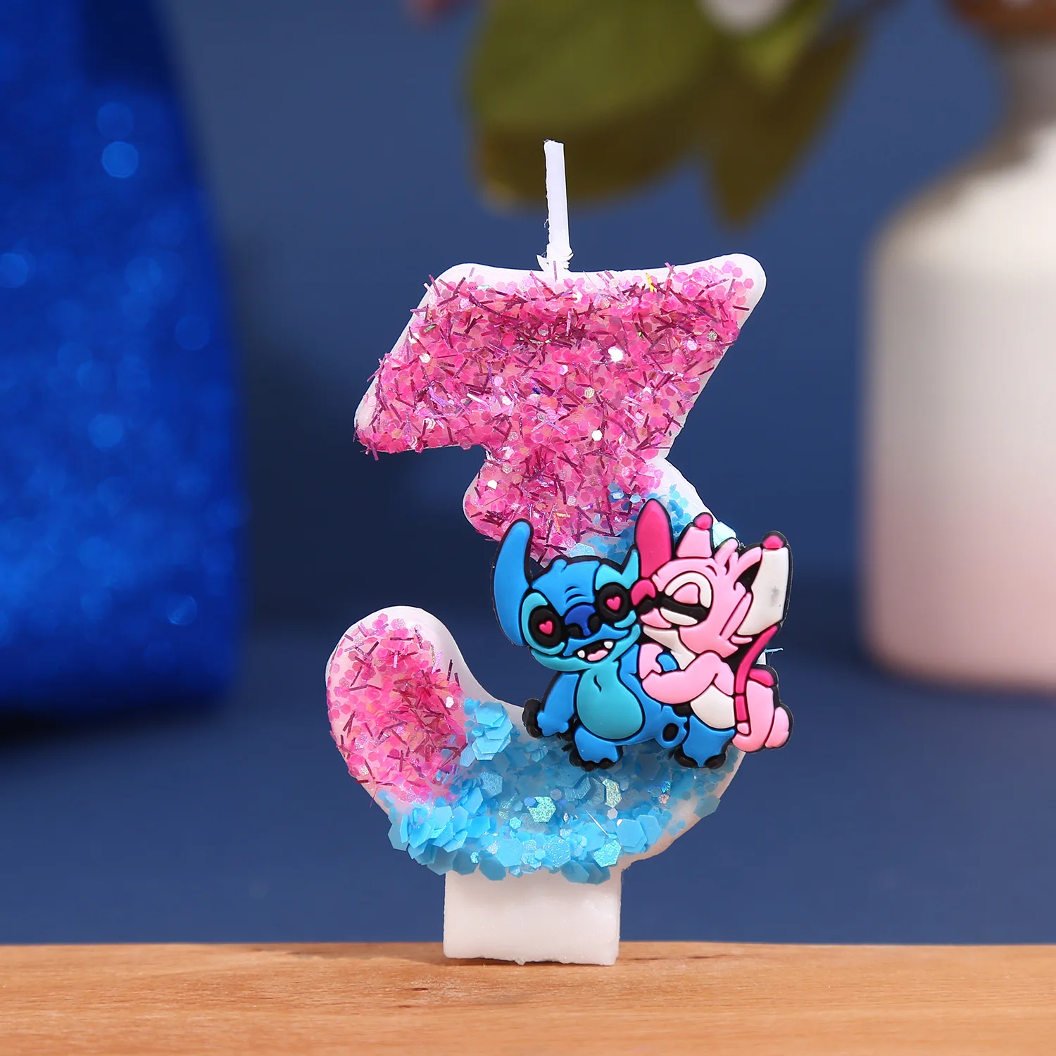

Anime Lilo & Stitch 0-9 Number Candle 3D Stitch Cartoon Character Party Cake Plug-in Birthday Cake Decoration Boys Girls Gift