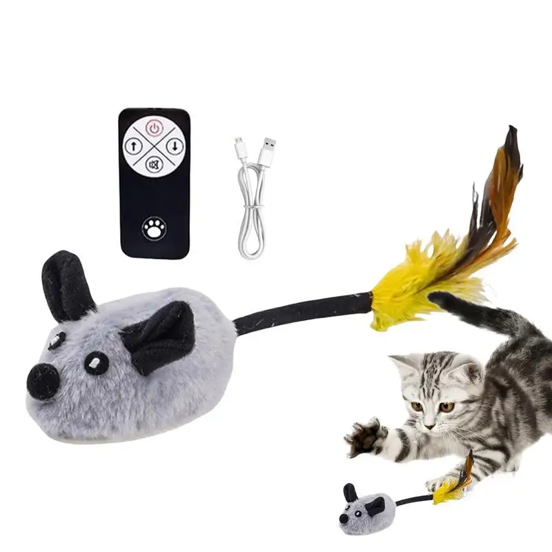 Simulated Little Mouse and Cat Self Entertainment Cat Teasing Tool and Dog Home Sports Toy Touch Sensing Intelligent Electric