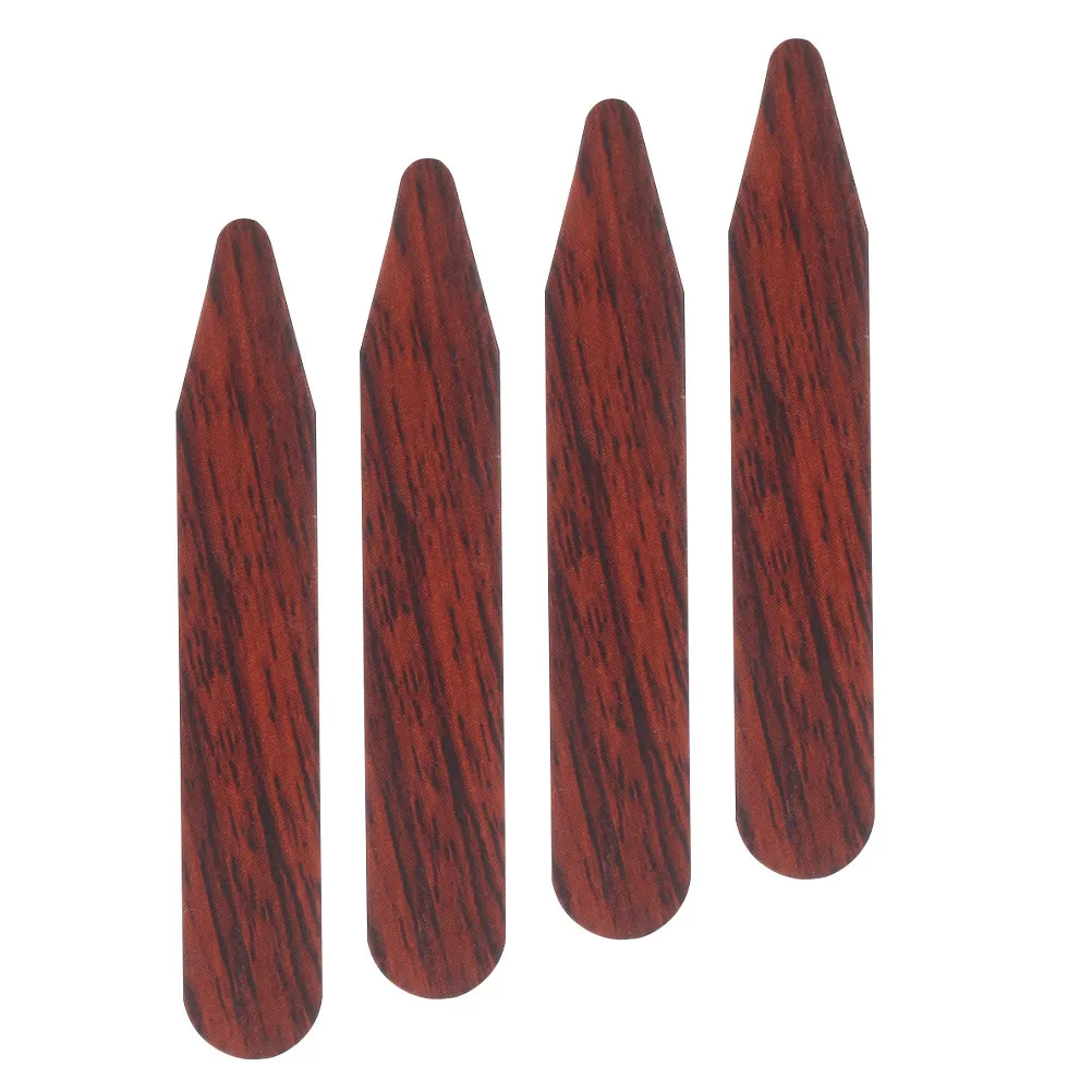 4Pcs Wooden Collar Stay Inserts Dress Collar Support Tabs Mens Formal Wear Sturdy Wood Material Prevents Bending Crisp