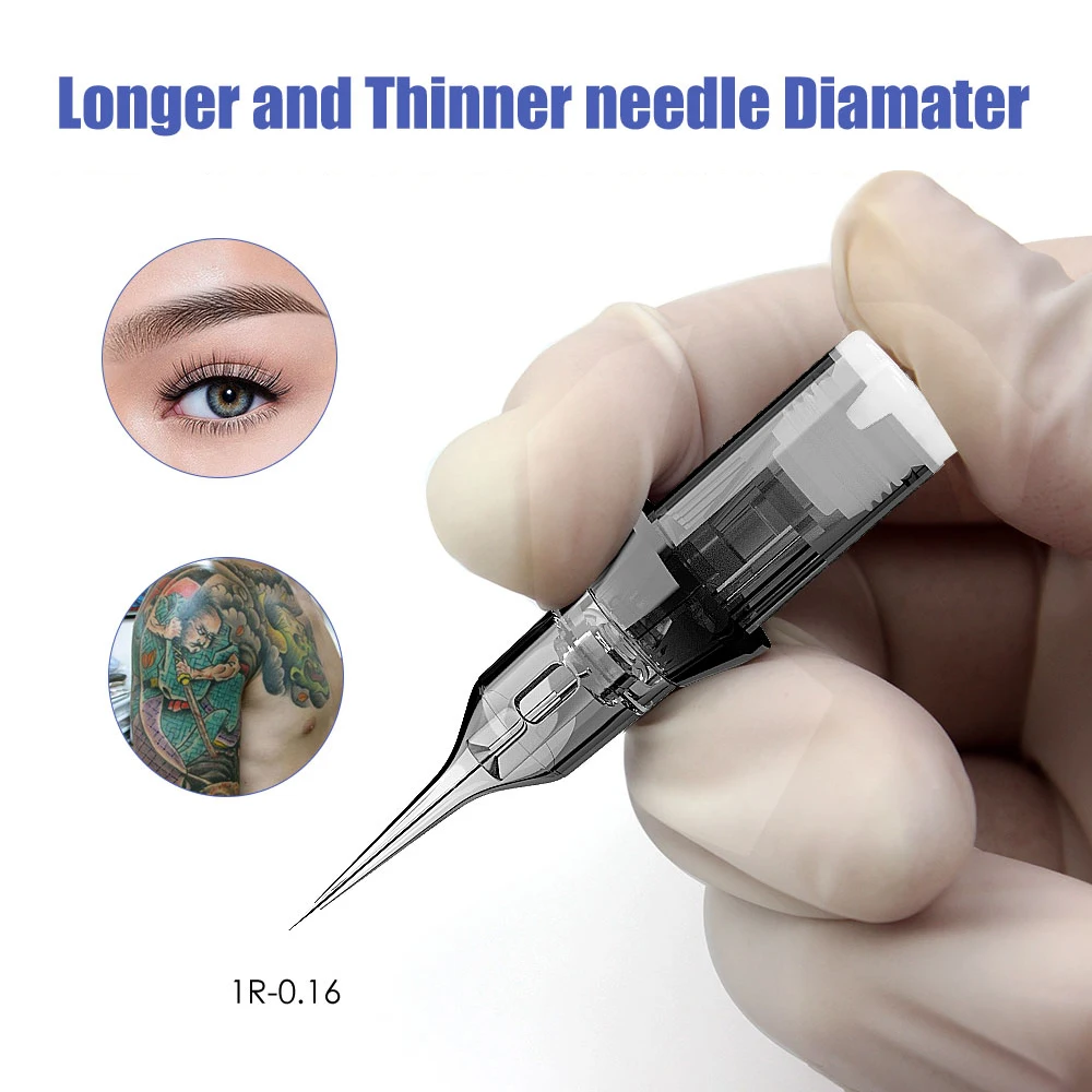 40pcs Disposable Tattoo Needle Cartridge Sterilized Permanent Makeup Needle 0.16/0.18/0.25/0.3mm For Tattoo Machine Pen Supplies