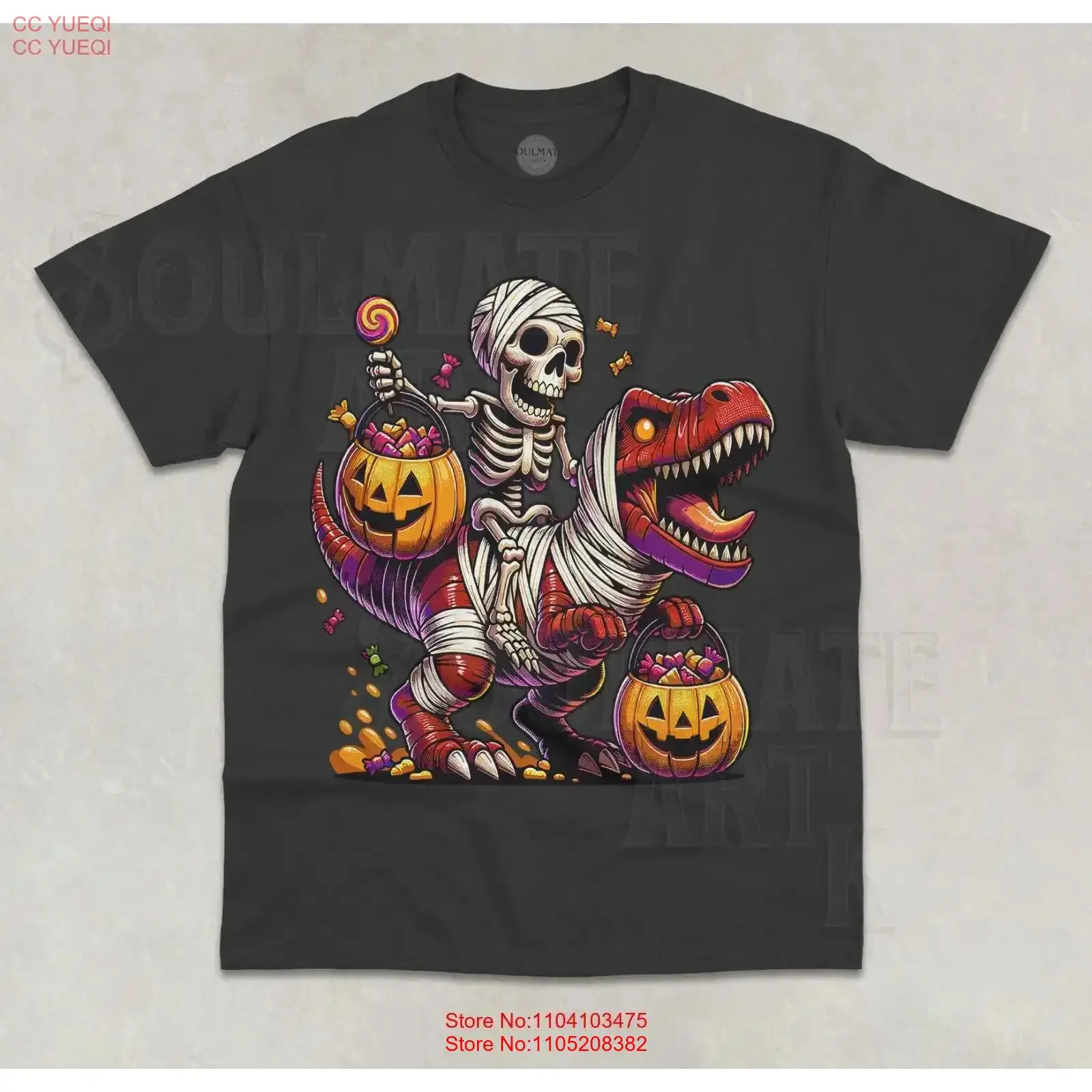 

Футболка со скелетом для верховой езды, мумии и динозавра, забавный мем, Хэллоуин, Дино, винтажная стильная, слегка универсальная уличная одежда унисекс