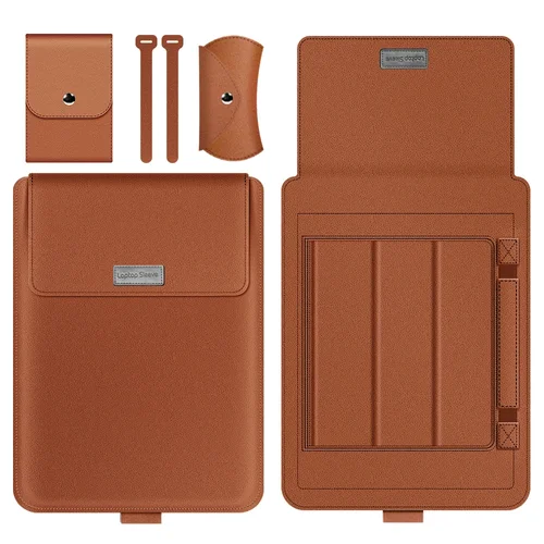 Imagen 1 del producto Funda de cuero Pu para ordenador portátil, funda para Macbook Air Pro 13 14 16 M3 M2 M1 Notebook, Huawei Dell HP ASUS Lenovo 15 17 pulgadas