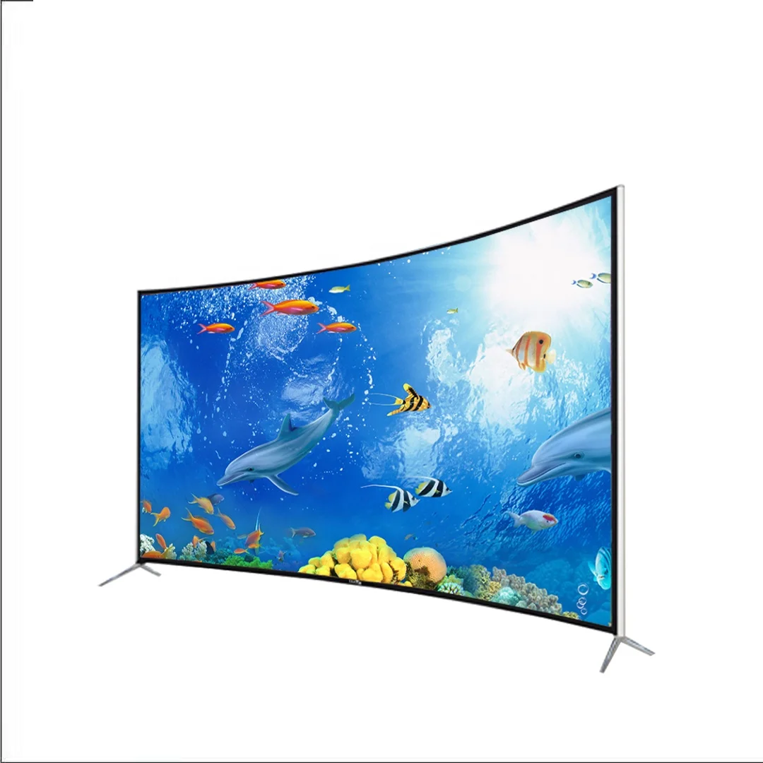 

OEM Wifi 1G+8G Metal Shell Tempered Glass Smart Tv 4k Ultra Hd 65 Inch Led Curved Screen Tv Televisions