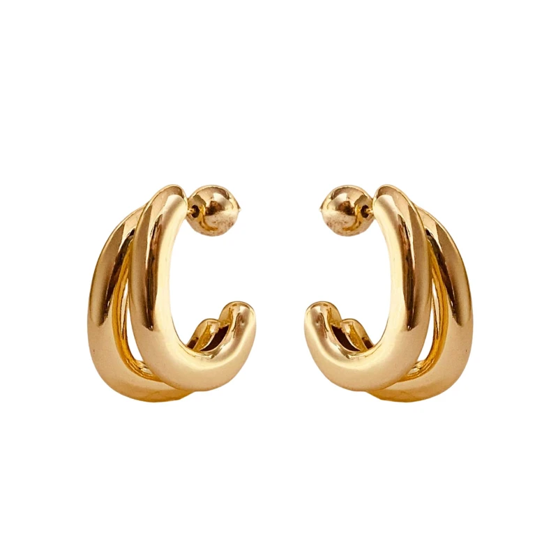 Hot Selling High-end Photosensitive Surface Double-layer Thick C-shaped Unique Personality Temperament Niche Versatile Earrings
