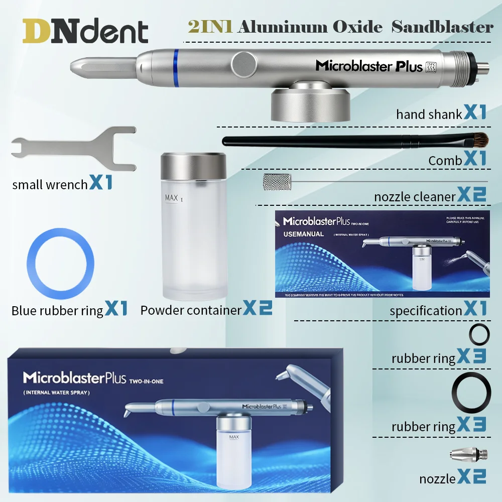 Dental 2in1 Aluminum Oxide Sandblaster Handpiece Internal water spray For Orthodontic Bracket Bonding Dentistry Instrument