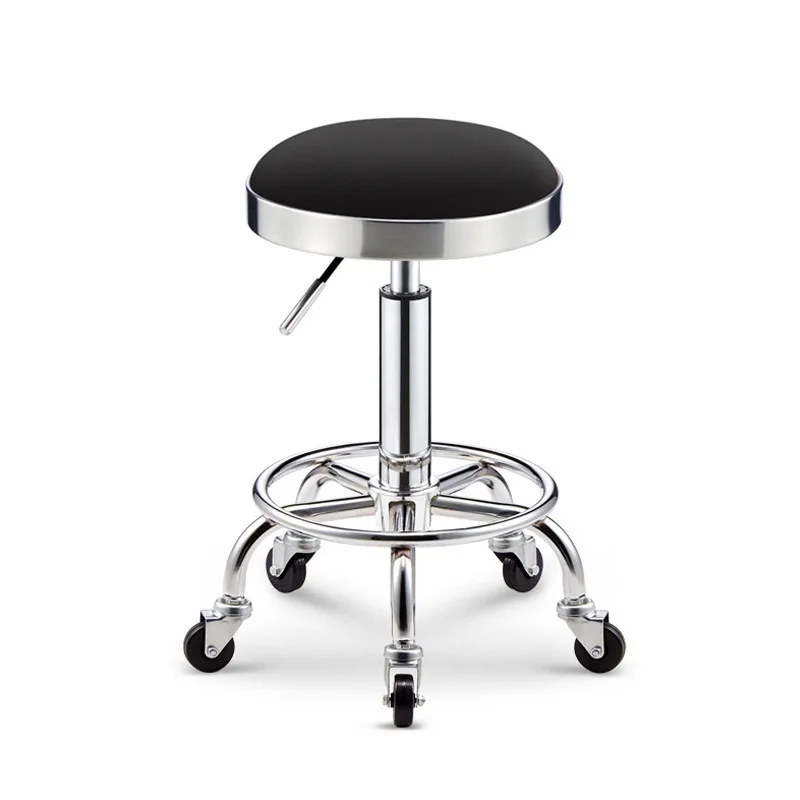 Aesthetic Styling Hairdressing Chair Swivel Simple Portable Barber Chair Rotating Wheels Silla Estetica Barber Equipment MQ50BC