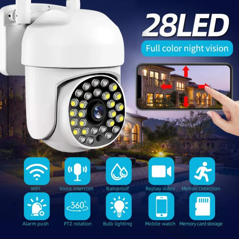 

A13 Indoor Outdoor WiFi Surveillance Camera Intelligent Night Vision 360 Degree Panorama HD Home Security Intercom 2MP Camcorder