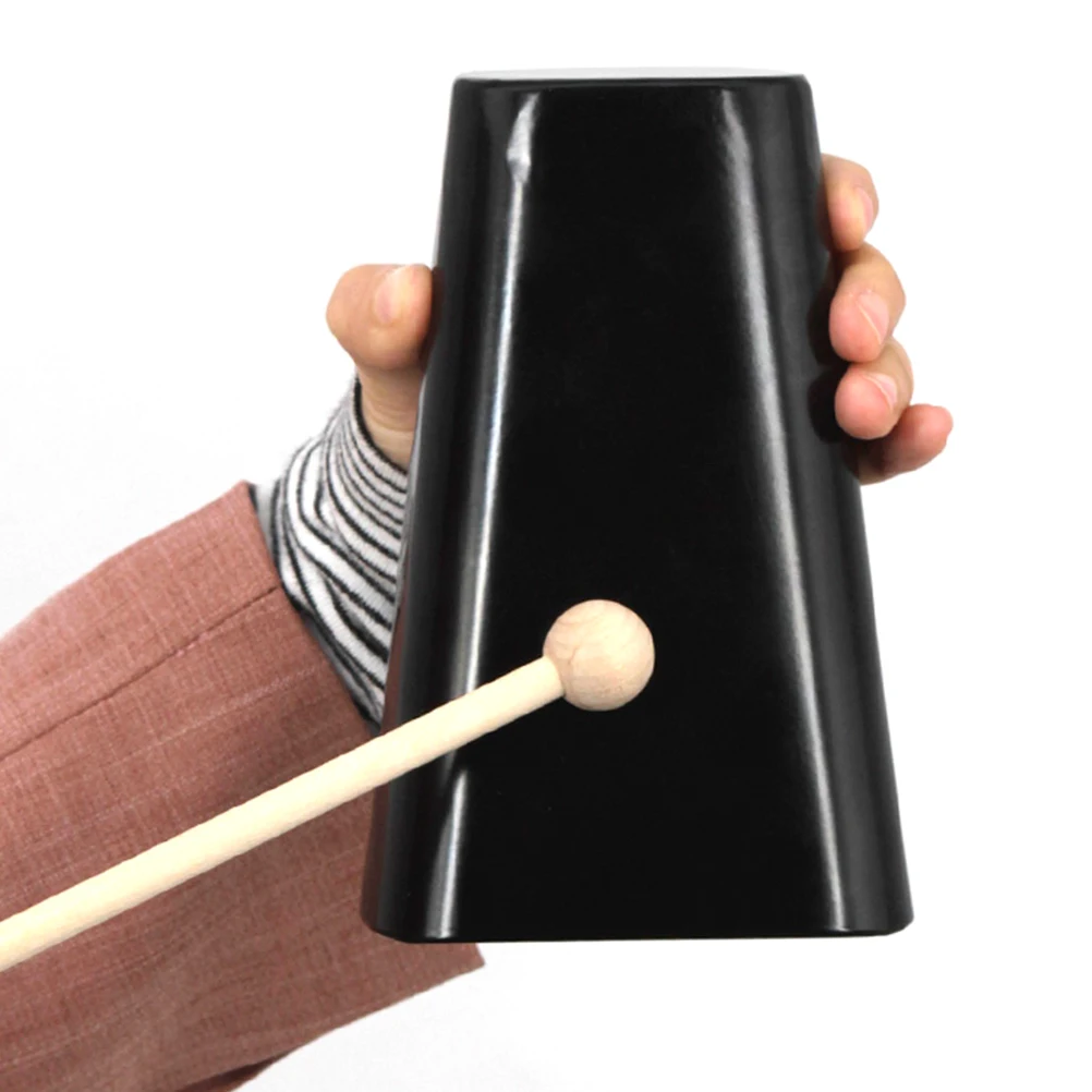 

6 Inch Black Metal Cowbell for Drum Kit Wear resistant Rust proof Percussion Instrument Accessory Suitable for Beginners