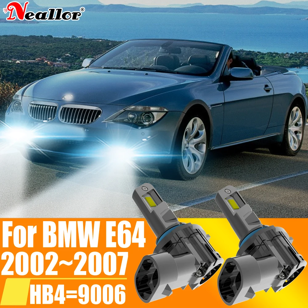 

2pcs HB4 9006 P22d Led Fog Light Canbu Car Bulb High Power 6000K Xenon White Headlight Diode Lamp 12v 55w For BMW E64 2002~2007