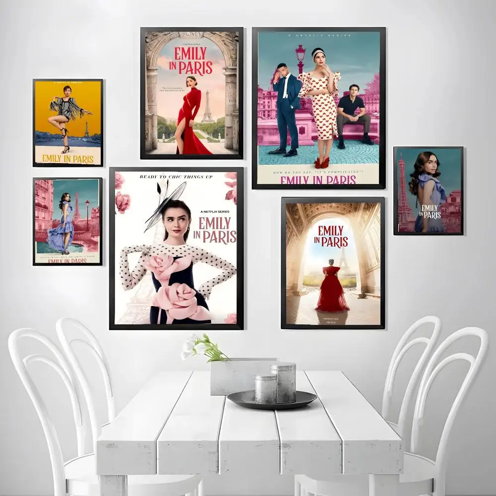 TV Series Romantic E-Emily in P-Paris Poster Wall decals, perfect for hallways, living rooms, and home decor