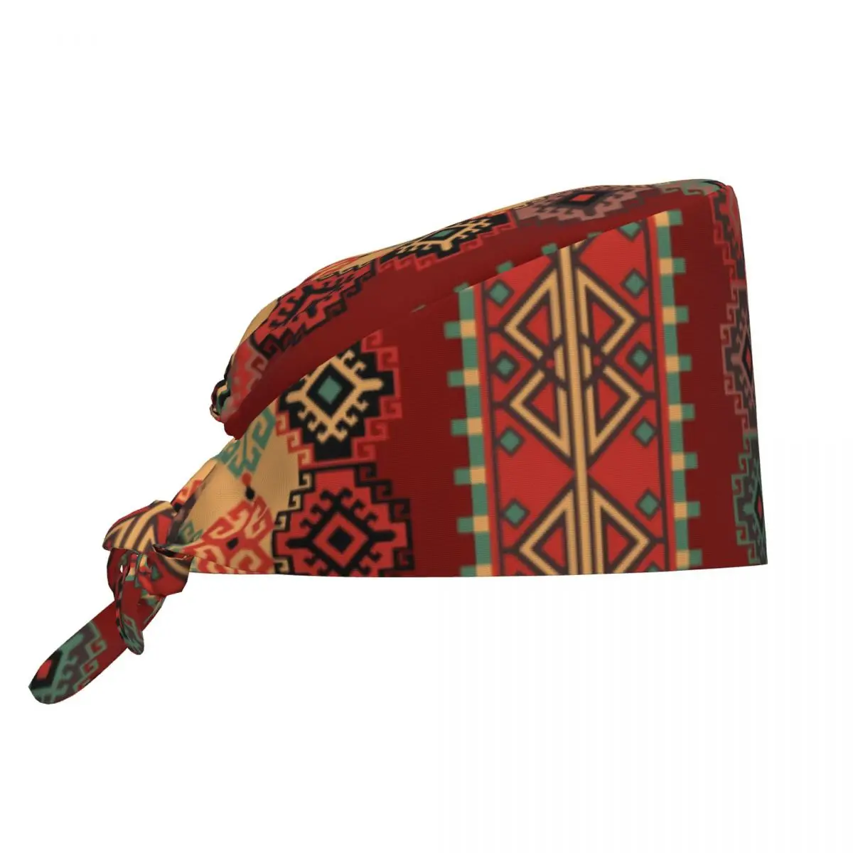 Custom Navajo Pattern Tribal Ethnic Scrubs Cap Surgical Hats Men Women Kilim Operating Room Cap Nursing Cap Lab Works Hat