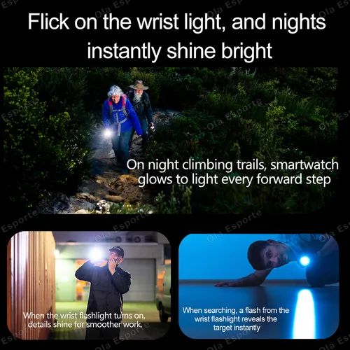 Imagen 2 del producto 2025 nuevo reloj inteligente deportivo GPS para hombres pantalla AMOLED de 1,53 pulgadas linterna LED ritmo cardíaco llamada Bluetooth 5ATM reloj inteligente resistente al agua