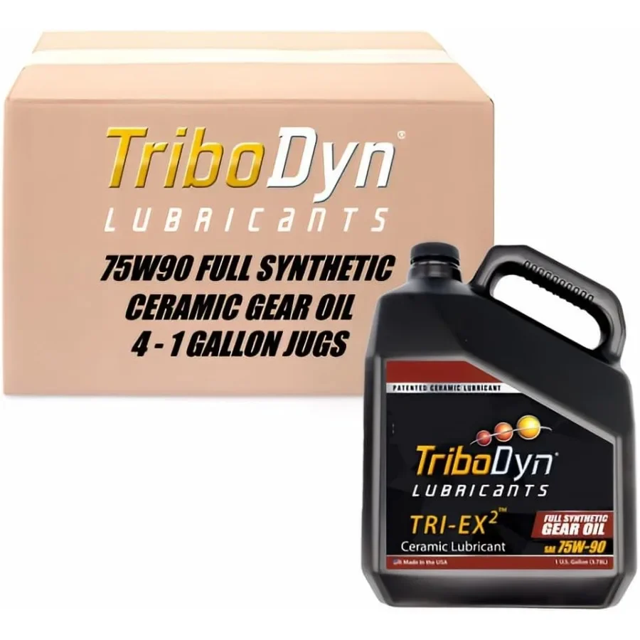 75W90 Full Synthetic Gear Oil w Ceramic Tech API GL5 MT1 Repairs Worn Gears Reduces Heat for Differentials Transmissions 4 Gall