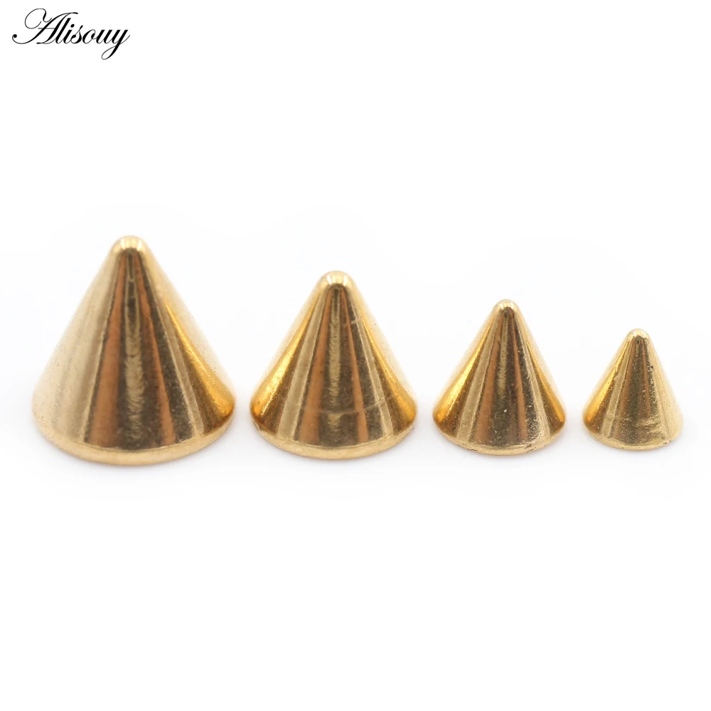 10 Stück Edelstahl-Ersatzkegel-Spikes mit Innengewinde für Lippen-Labret-Ring, Ohrstecker, Piercing, Körperschmuck – Detail 5