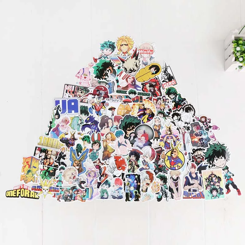 73pcs Anime My Hero Academia Stickers Cartoon DIY Laptop Motorcycle Skateboard Suitcase Sticker for Kids Birthday Party Gifts