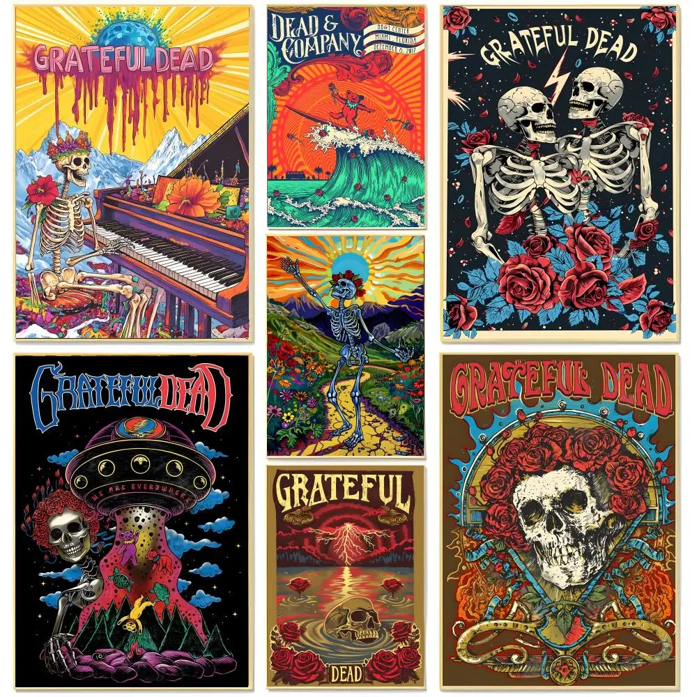 retro rock band poster G-Grateful Dead Poster Living Room Bedroom Decorative Print Unframed Decor