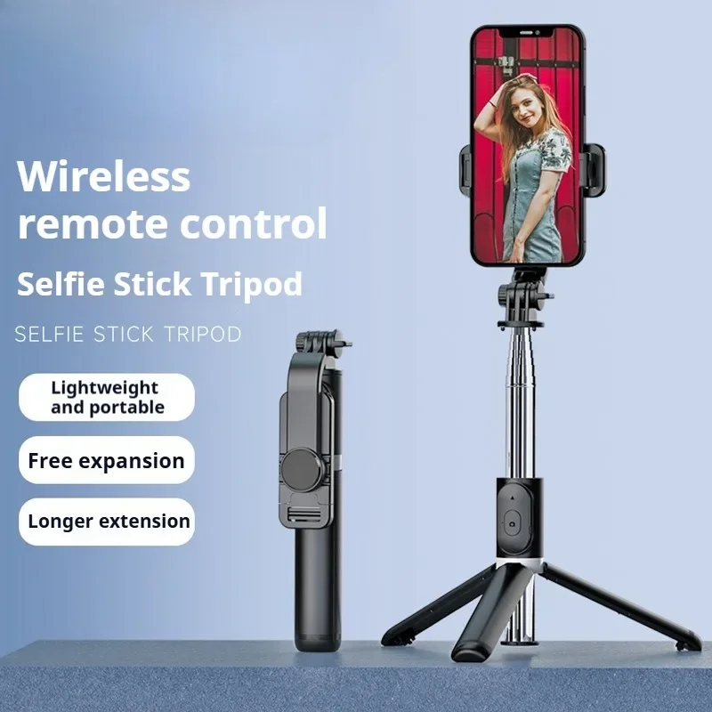 Trípode/palo Selfie Bluetooth todo en uno, portátil, extensible, 1m, compatible con disparo Horizontal Vertical para sala de estar en vivo