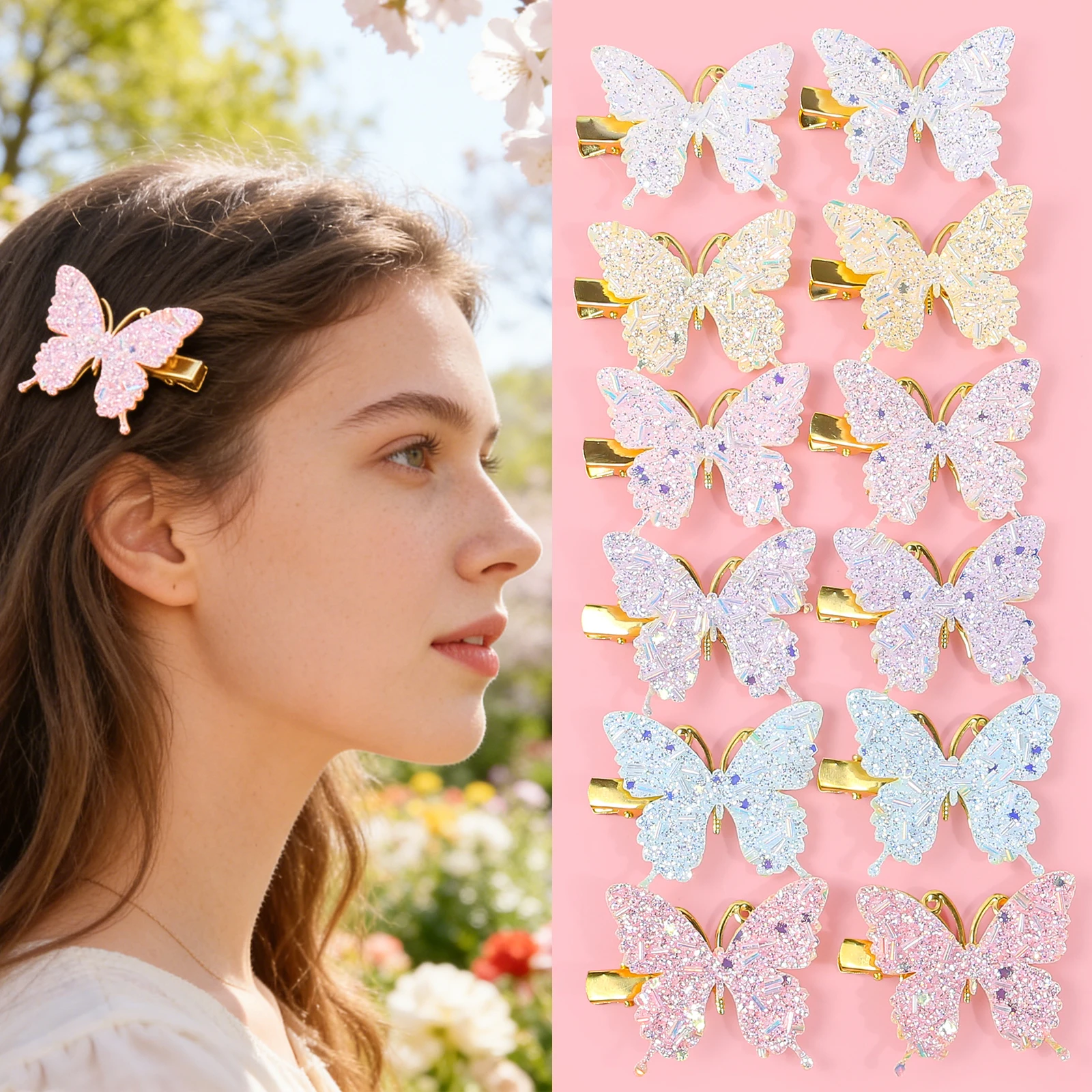 Aliexpress 6 pieces of broken diamond butterfly lively hair clip with fairy atmosphere, surrounded by a girl's side bangs clip - Aliexpress Deal