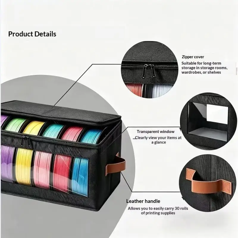 .Hot-1PC 3D Printer Filament Storage Bag Filament Storage Bag Cover 3D Printing Accessor Holder Rack For Home Office Workshop