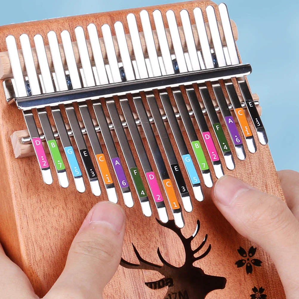 

2 Pcs Musical Note Stickers for 21 Keys Kalimba Paper Thumb Piano Instrument Visual Learners Gift Improve Memory Technique Play