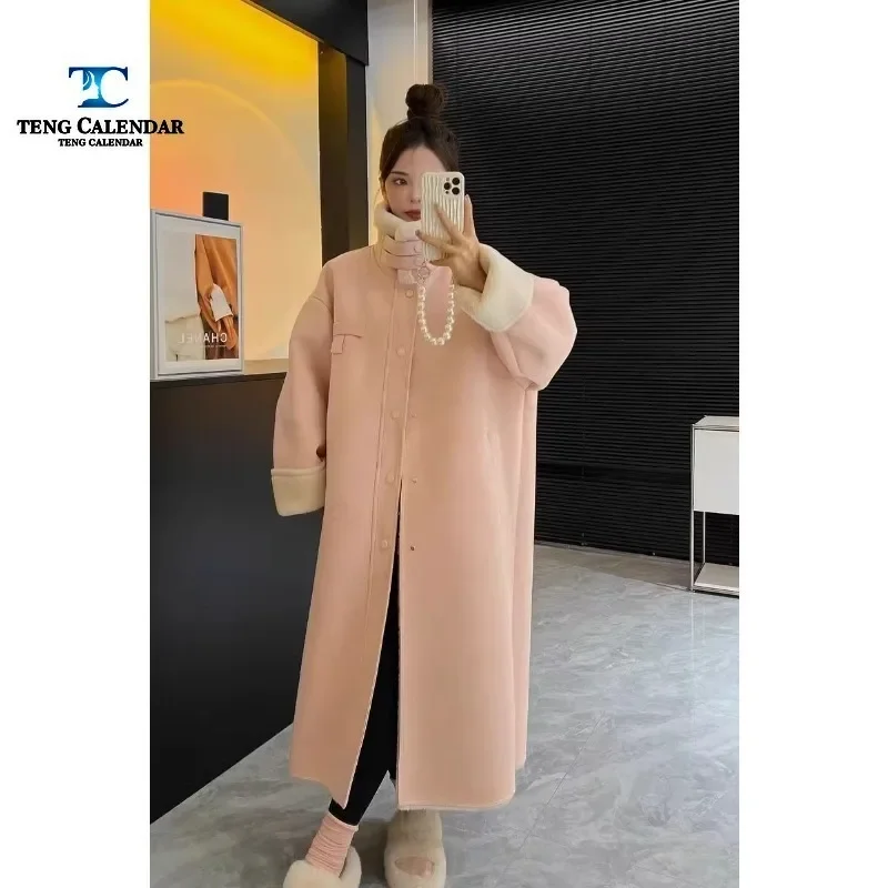 Imitation fur, long and thick environmentally friendly sheepskin suede integrated coat, women\'s autumn and winter new style