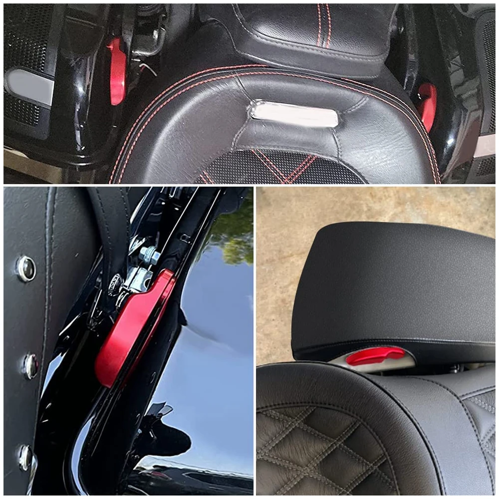 Wysokiej jakości 2 szt. Czarny zestaw zatrzasków do torby podsiodłowej motocykl dla Harley Davidson Electra Glide, przemieszczanie się po ulicy, Road King 14-21 aluminium — zdjęcie 7
