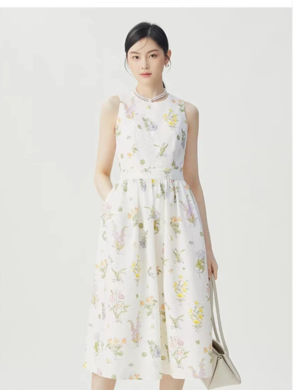 

Модная женская юбка-солнце с круглым вырезом и принтом, с завышенной талией, для весны, лета и осени