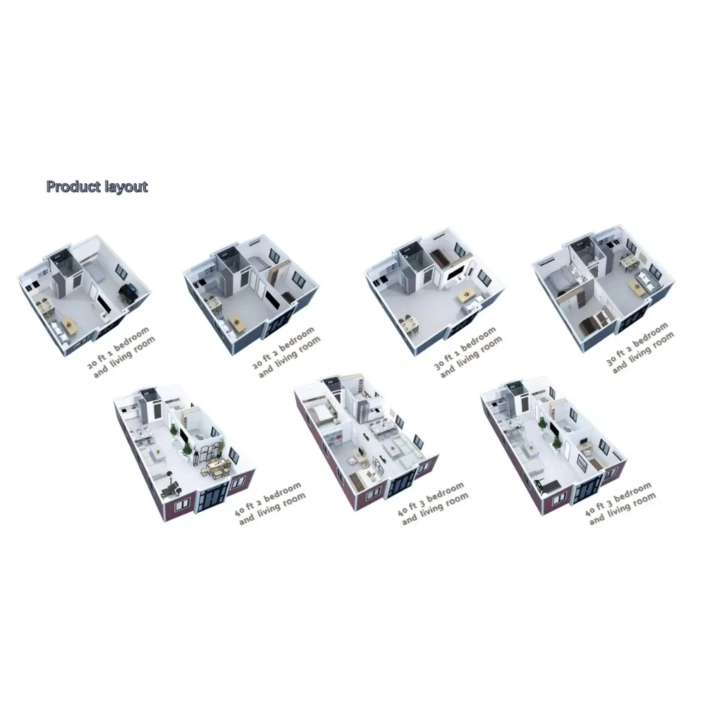 حاوية قابلة للتوسيع مسبقة الصنع للأمن مخصصة 1-4 غرفة نوم منزل صغير جاهز قابل للطي وحدات متنقلة منزلية مخصصة من الفولاذ