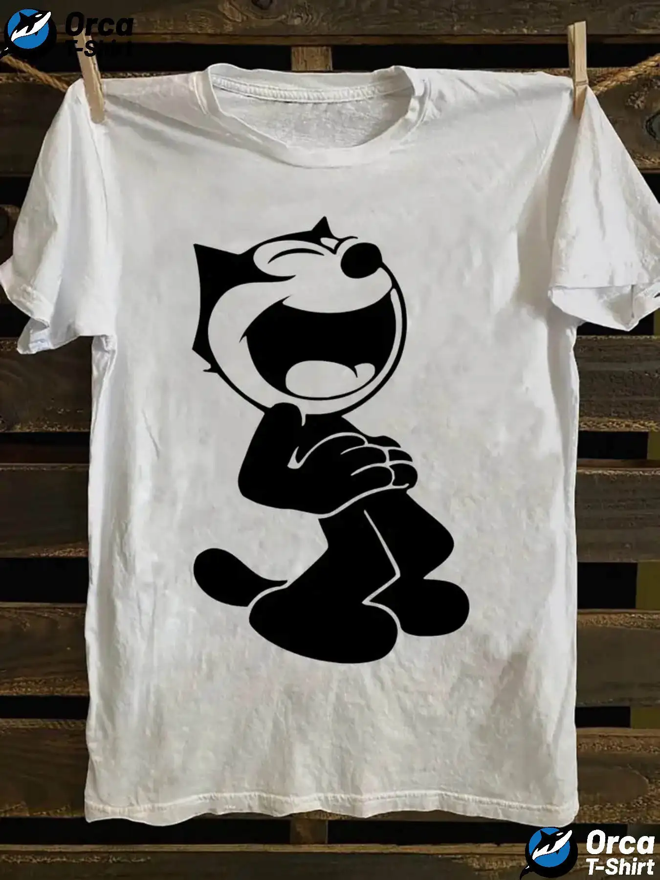 Retro Punk Graphic T-Shirt - Edgy Black Cat & Geometric Print, Loose Fit Short Sleeve Round Neck Casual Top for Spring/Summer, Cute T Shirts, Summer Fashion, Breathable Fabric