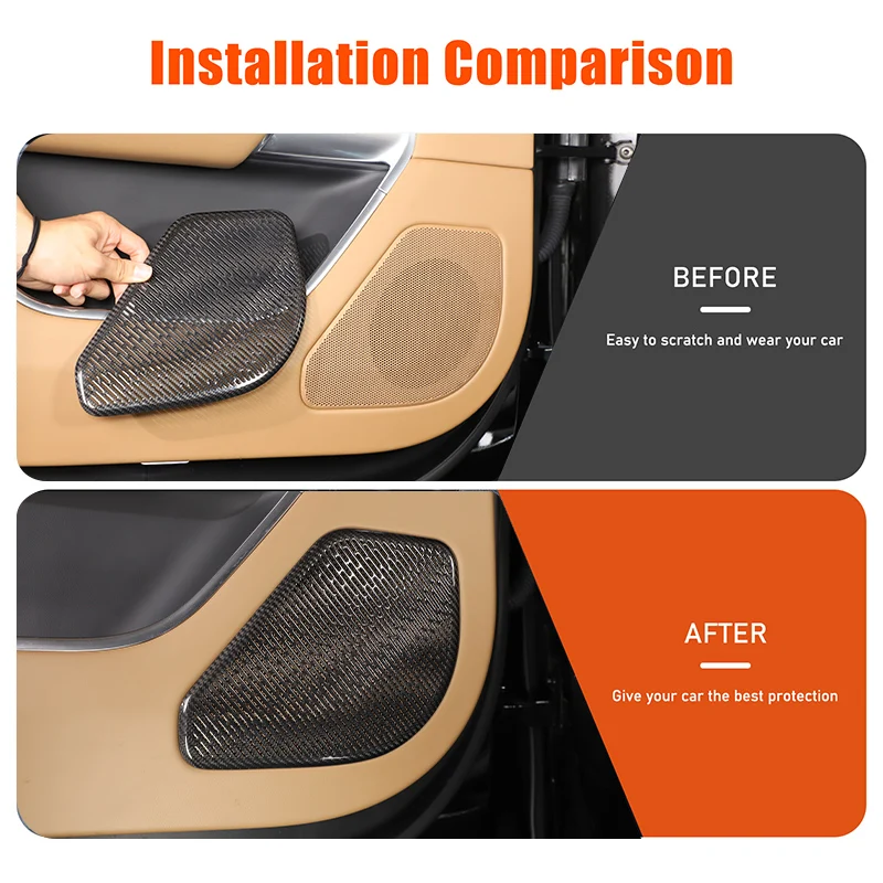 For Land Rover Range Rover Vogue L460 2023+ real carbon fiber Car Front door speaker net Decoration Stickers Accessories