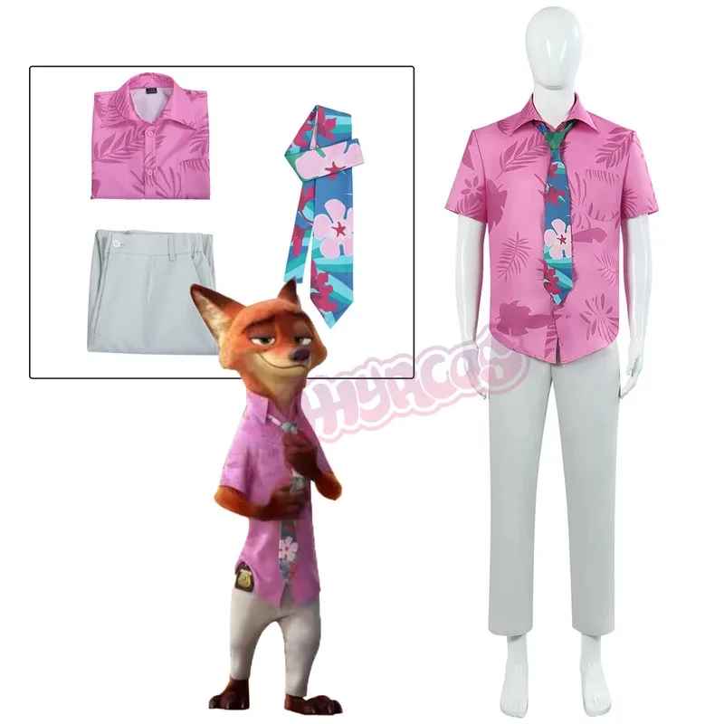 Zootopia 2 Pink Fox Nick Rabbit Officer Judy Stage Couple Performance Costume Complete Cosplay Set yj/1