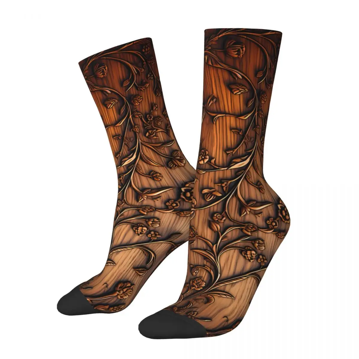 Carved Pattern Sock Printed Man Polyester