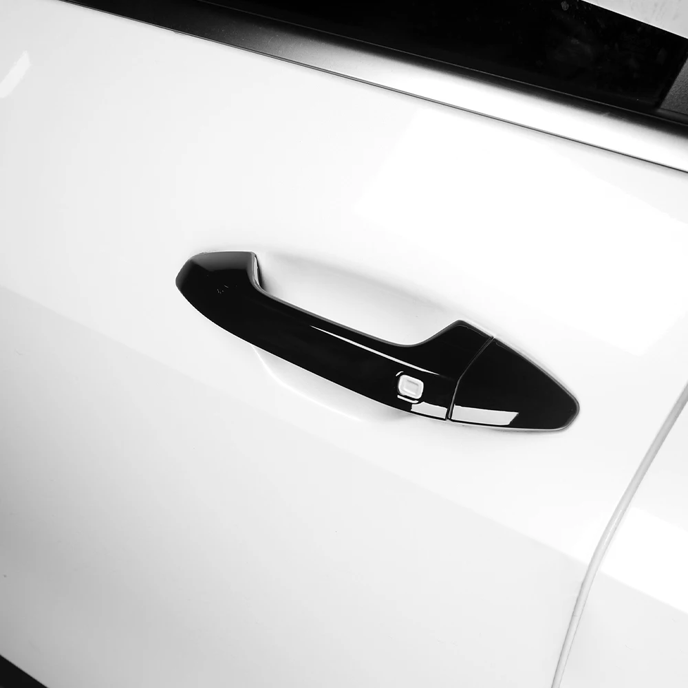 For Tuning Kia Sportage NQ5 2023-2026 LHD Tuning Button Style Touch Style Exterior Door Handle Cover Carbon Fiber Black Trim