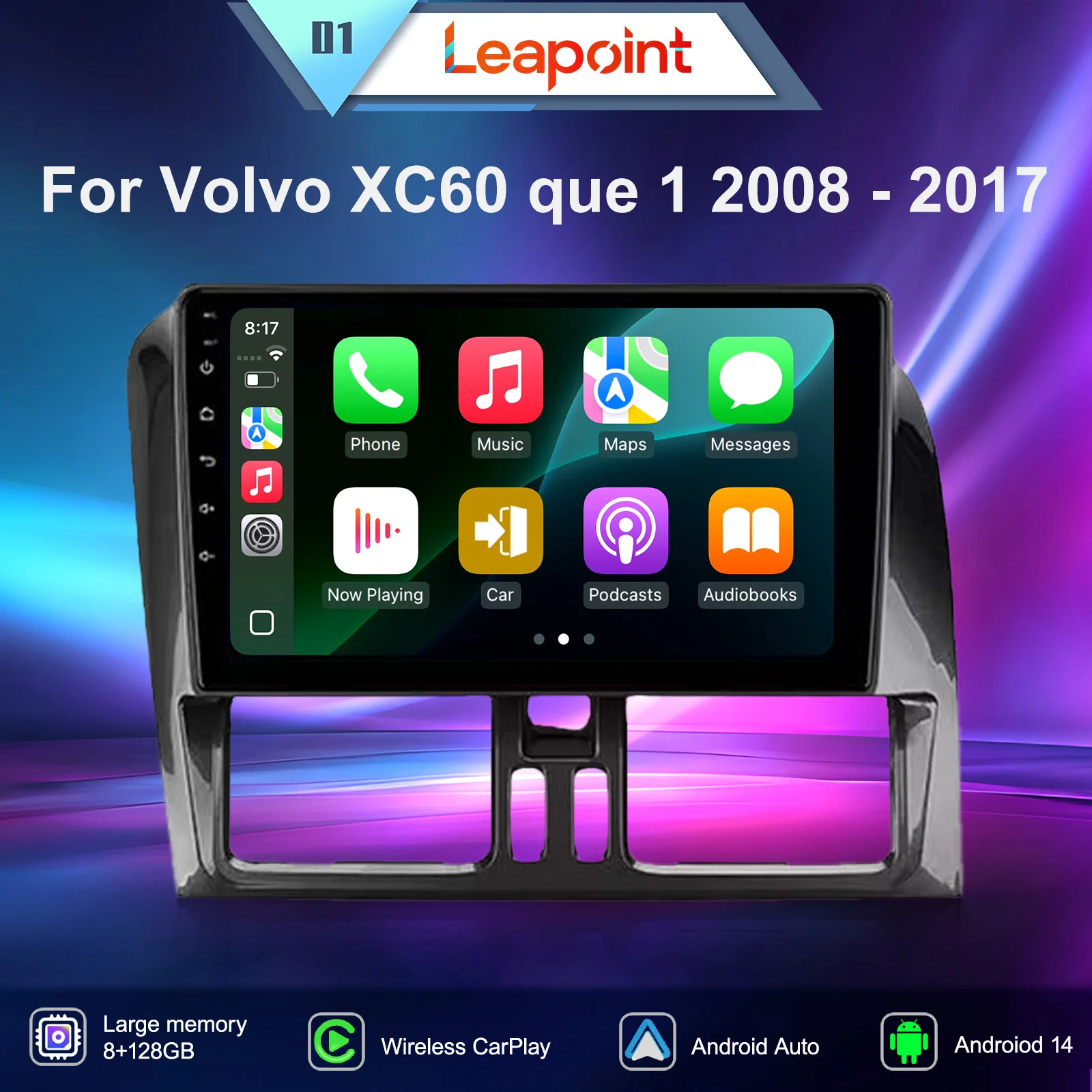 

Leapoint Android 14 Car Radio For Volvo XC60 que 1 2008 - 2017 GPS Navigation Multimedia Video Player WIFI 4G DSP BT Head Unit