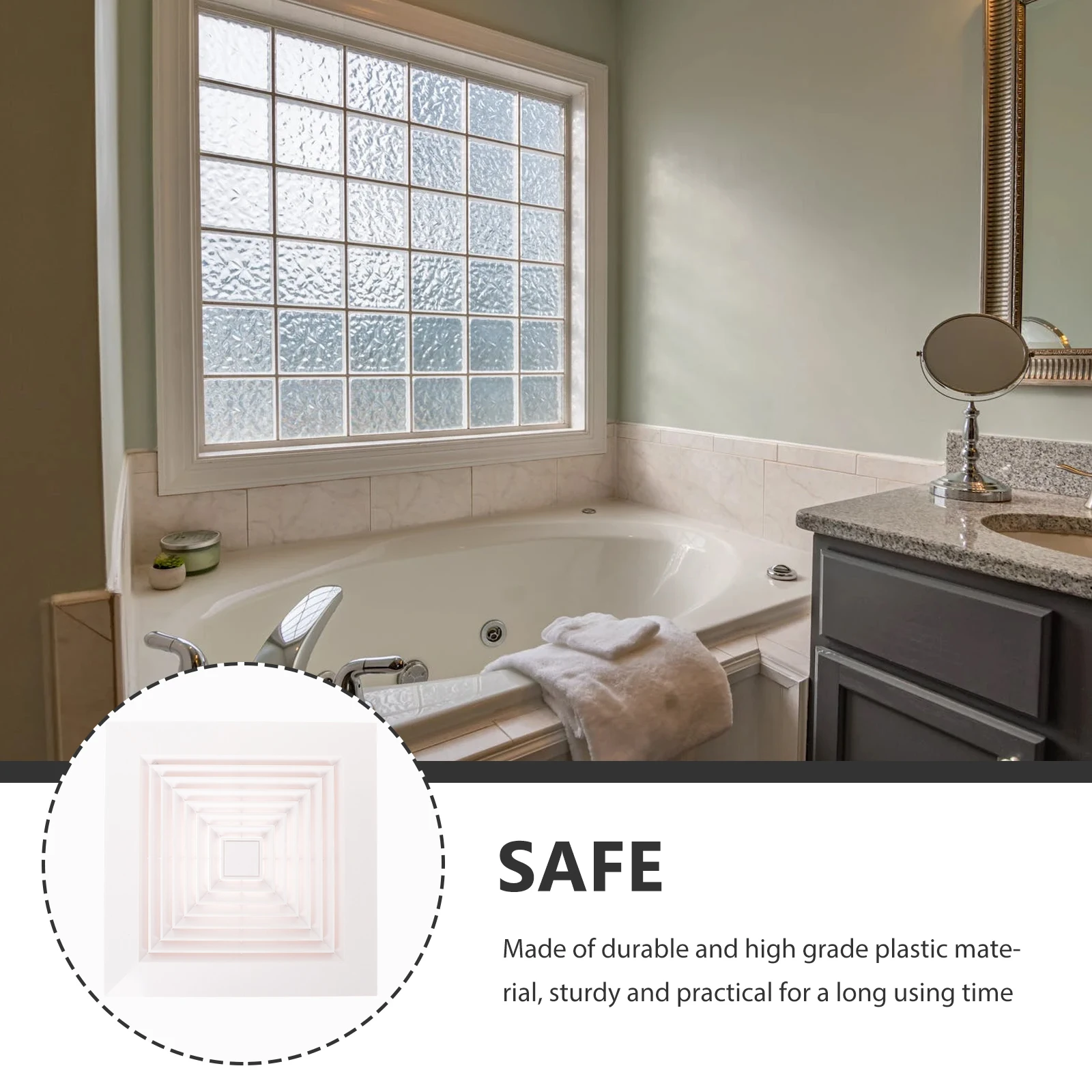 

White Replacement Ceiling Register Cover Vent Diffuser For Home Kitchen Bathroom Exhaust Fan High-Grade Plastic Sturdy Easy