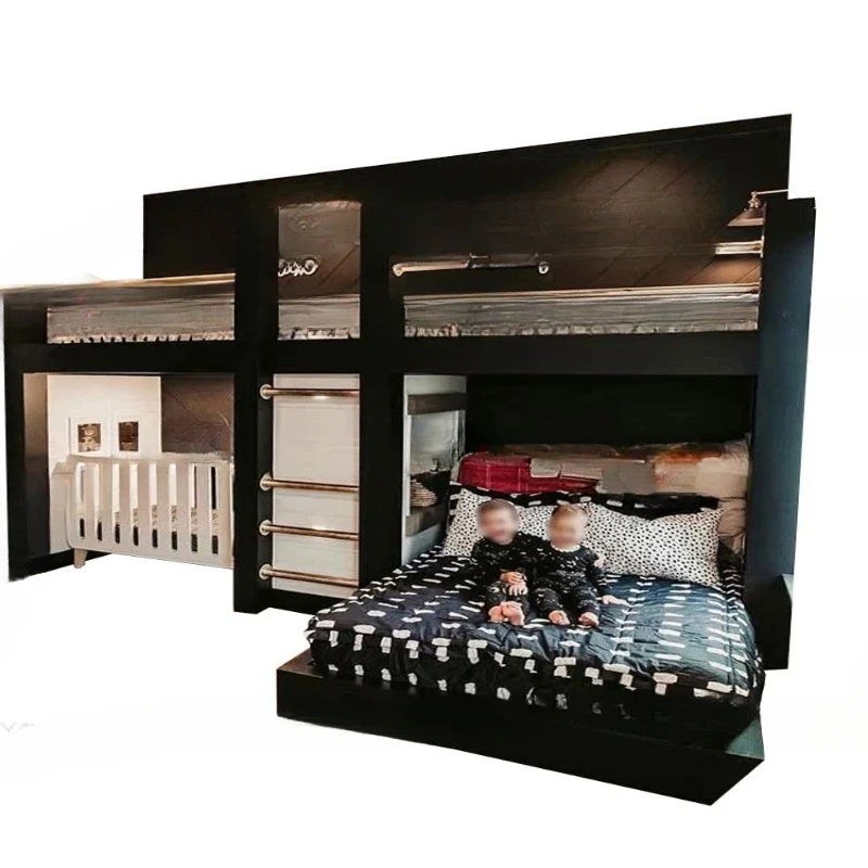 

Boys' room High and low beds, staggered upper and lower beds