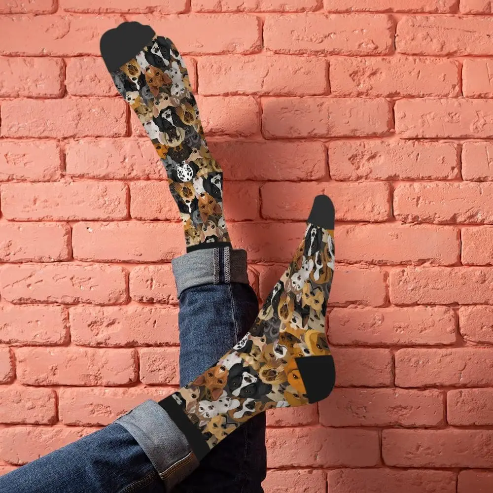 Lustige Socken, Cartoon-Tropen-Neuheit, lässige Crew-Socken, kontrastierendes Farbdesign für Damen und Herren, Geschenk, atmungsaktive, rutschfeste Sportsocken