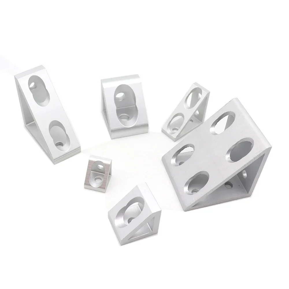 5 piece Triangular type 2/4 hole 3030/4040/4545 90 Degree connector Corner Angle Bracket Connection Joint for Aluminum Profile