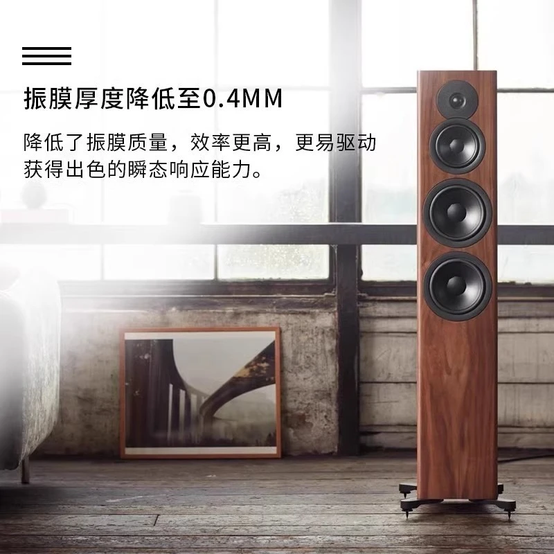Passive floor-to-ceiling speakers, a pair of wooden 2.0 channels