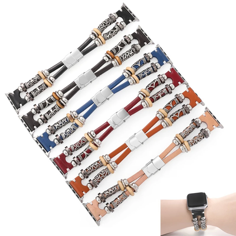 Applicable for Apple Watchs7 38/40/42/44/41/45 mm Watch Strap Ethnic Style Bracelet Strap