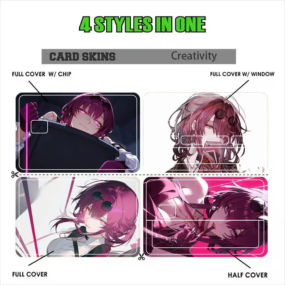 Kafka Trailer Honkai Star Rail  Sticker Film Tape Skin for Credit Card Debit Card Waterproof Stickers Cartoon