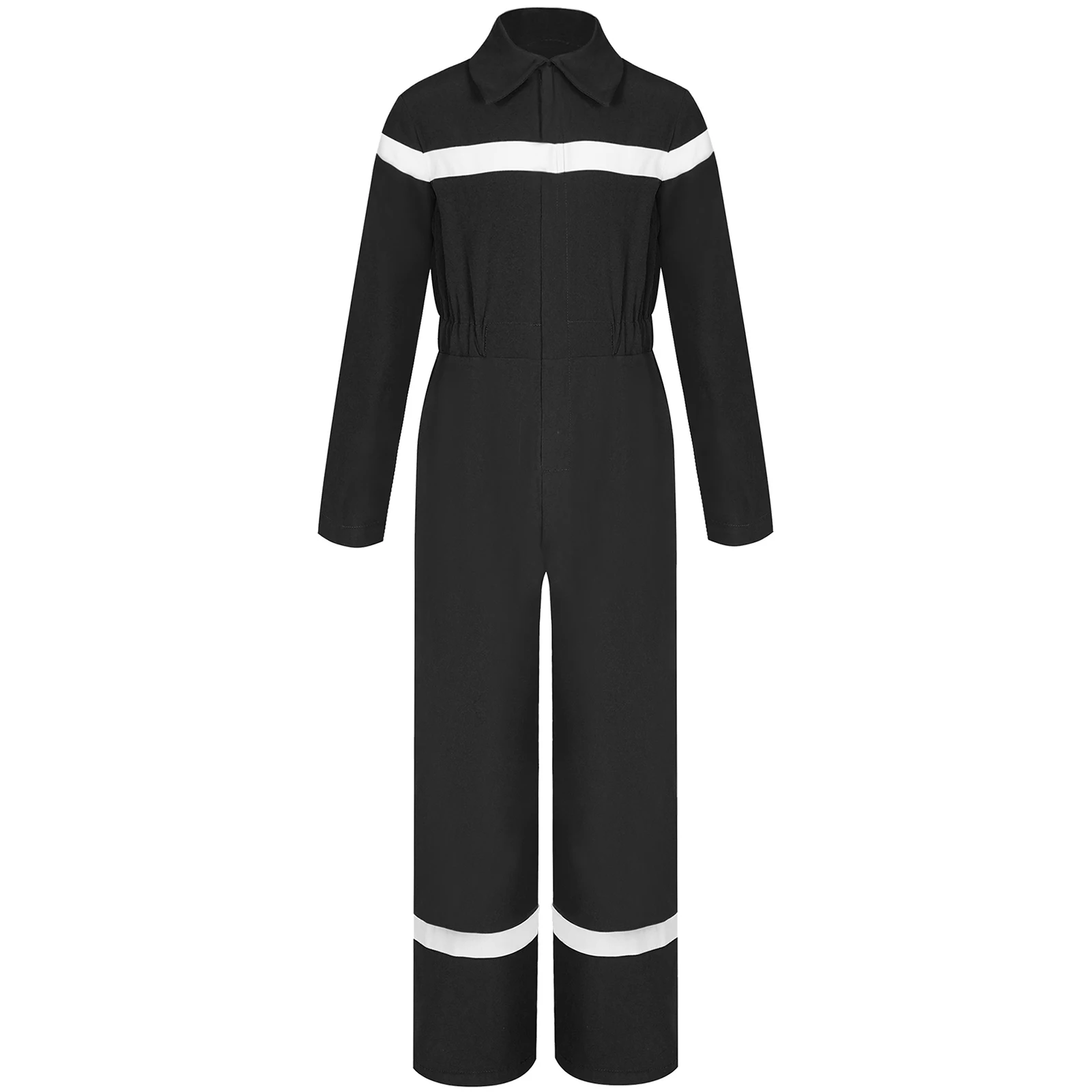 Jongens Meisjes Monteur Boilersuit Overall Halloween Kerstkostuum Aankleden Contrasterende lijnen Jumpsuit met lange mouwen en wijde pijpen