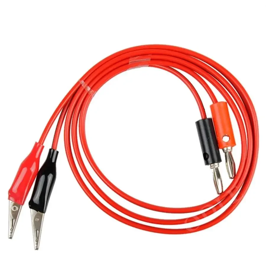 Banggood 1m Multimeter Fully Insulated Electrical Device Test Lead Crocodile Clip to Banana Plug DC Power Supply Cable