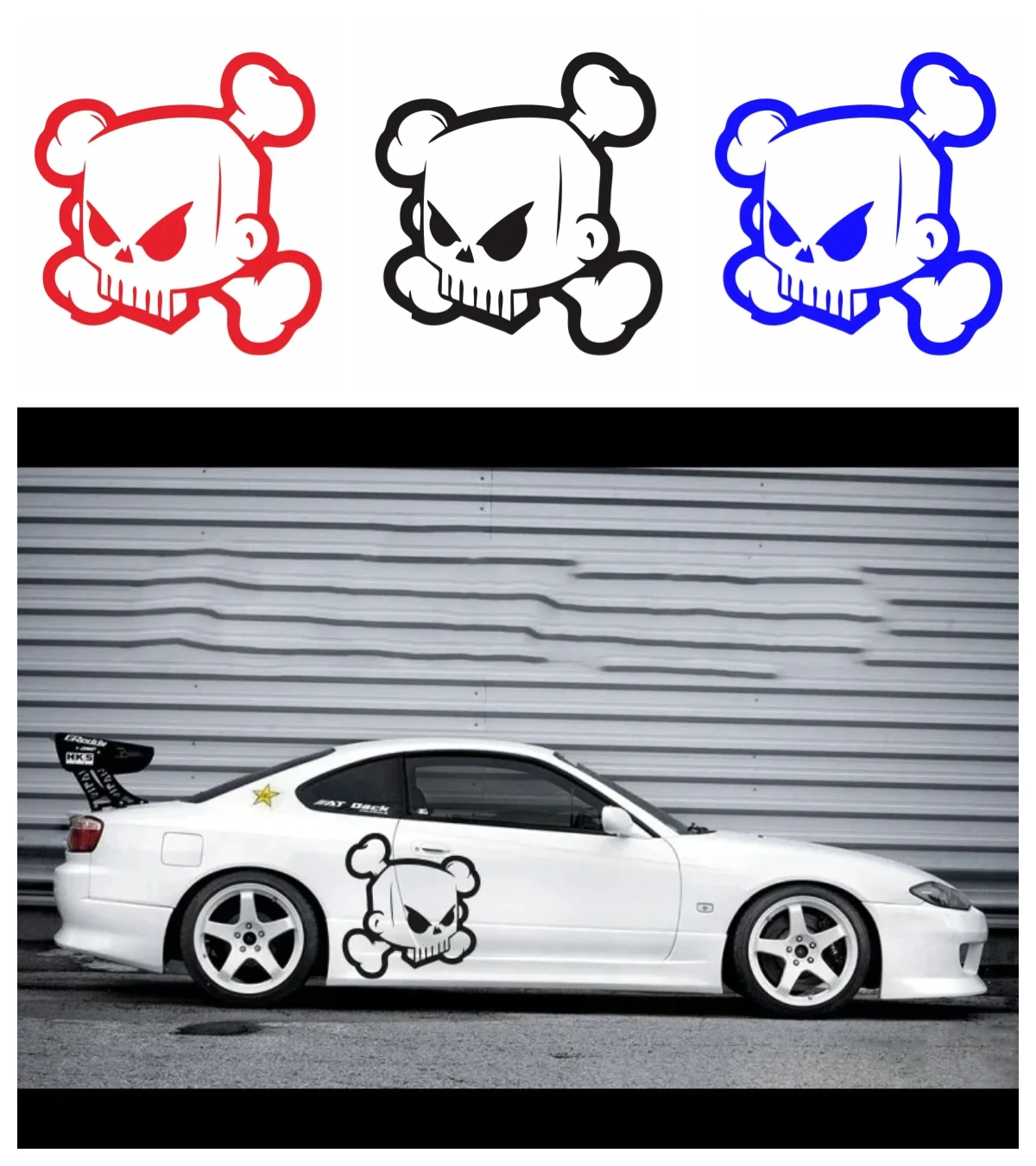 

New Design Cartoon Character Avatar Angry Ken Block Skull Personality Car Sticker Window Body Decorative Vinyl Decal