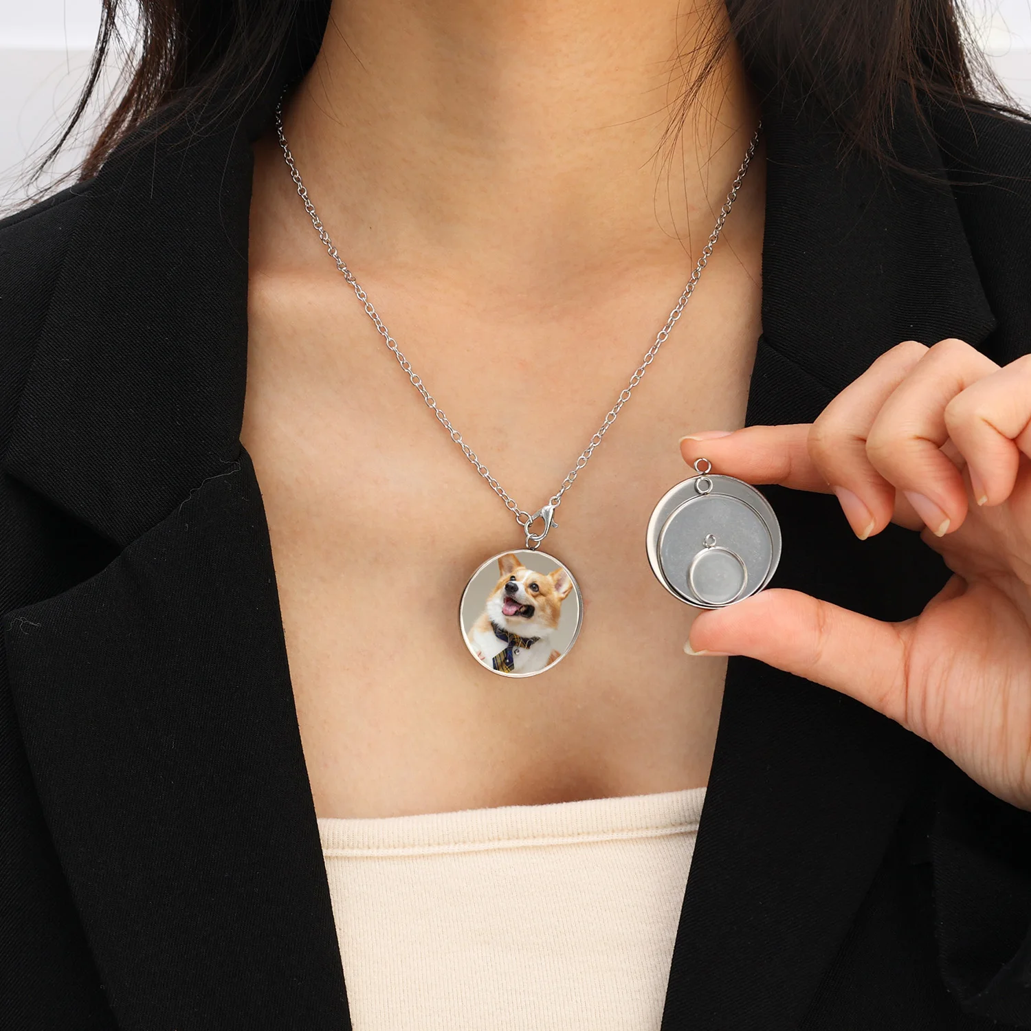 50/5 قطعة الفولاذ المقاوم للصدأ كابوشون النقش إعدادات 10-30 مللي متر المعلقات Charms قاعدة Diy بها بنفسك مجوهرات قلادة أساور صنع