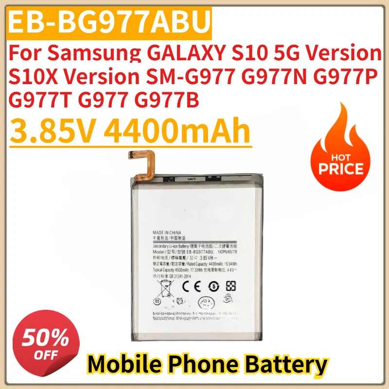 New EB-BG977ABU Phone Battery 3.85V 4400mAh For Samsung GALAXY S10 5G Version S10X Version SM-G977 G977N G977P G977T G977 G977B