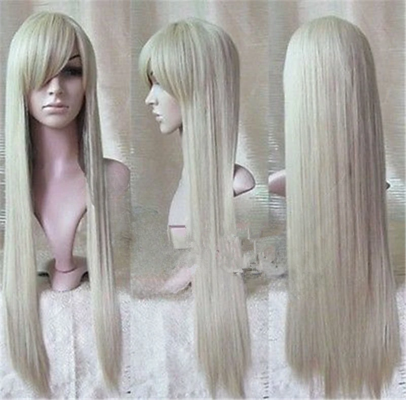 long straight blonde fashion wig 80CM